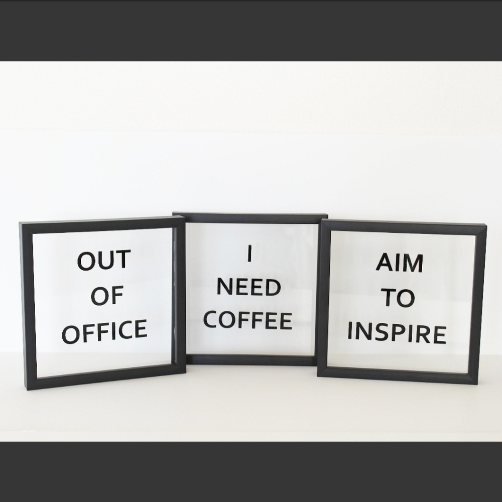 CLEARANCE! NEW  SIMPLE QUOTE ON GLASS FRAME
